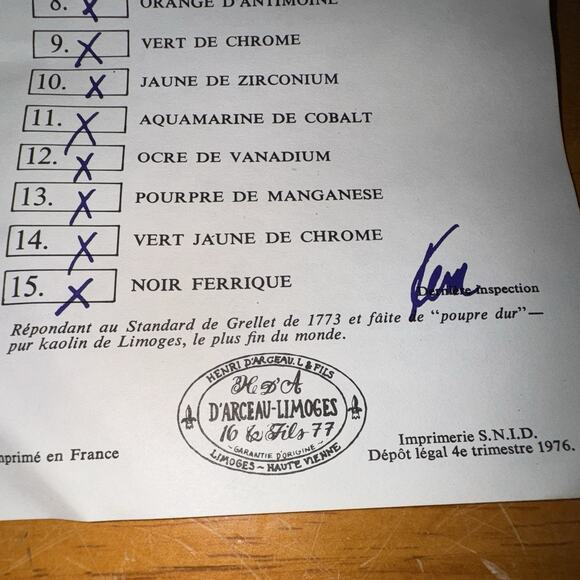 Limoges D'Arceau Noel Vitrail Dans La Creche Plate 1976 Christmas Box Cert Auth - Picture 14 of 16